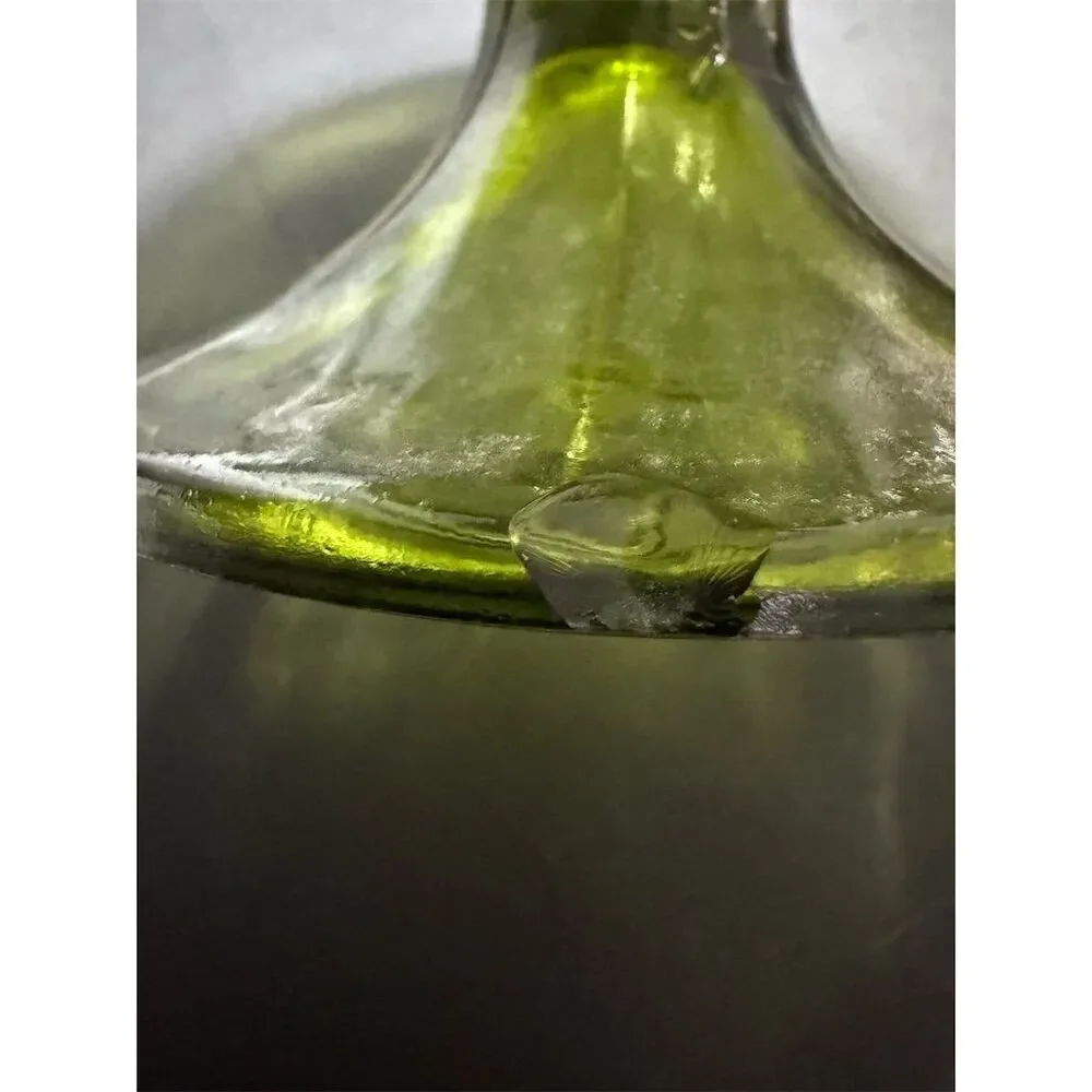 Vintage Indiana Glass Harvest Grape Green Pedestal Compote Bowl “Chipped”